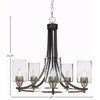 Paramount 5-Light Chandelier, Matte Black & Brushed Nickel, 4" Clear Bubble