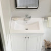 Ceramic Vanity Top 24" With Single Faucet Hole, Glossy White