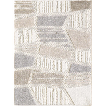 Marelis Ivory and Grey Woven Area Rug