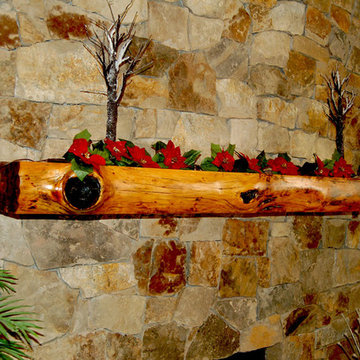 Re-purposed wood mantle