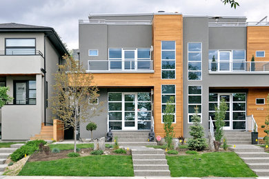 Inspiration for a modern exterior home remodel in Calgary
