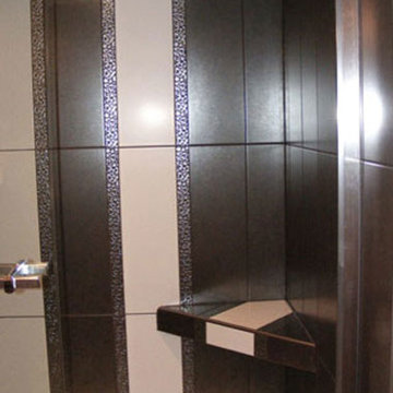 Floating shower corner bench