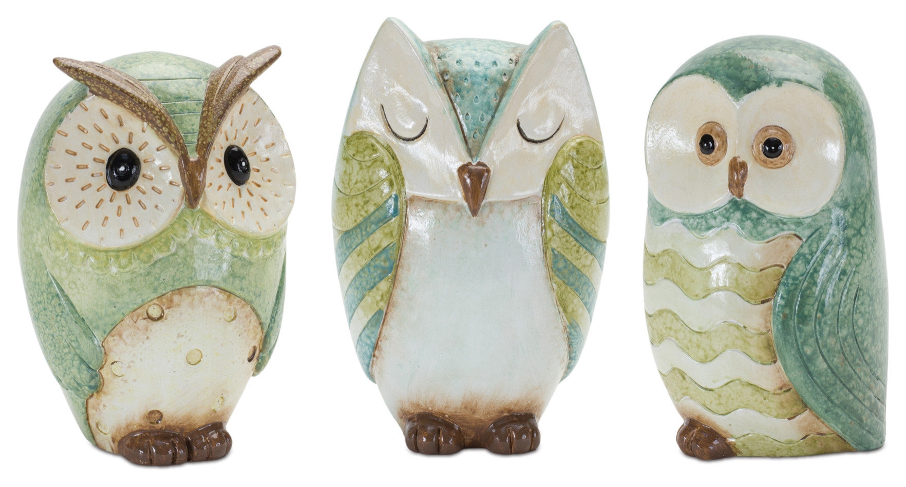 Melrose International Terra Cotta Owl Decor (Set of 3) main image 1