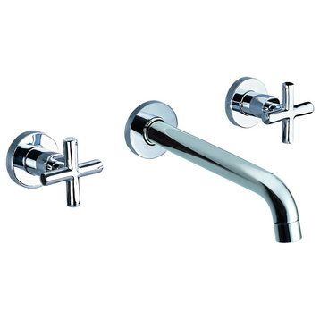 AB1035-PC Polished Chrome 8" Widespread Wall-Mounted Cross Handle Faucet