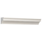 Baugrup / Ace Foam Designs LLC - Exterior Window Sill Decoration - Exterior decorative moulding / corniche, made from EPS Foam and precoated with the unique BAUCOAT exterior grade acrylic coating. Items are delivered in standard 8" (96 in) long bars, as shown in section, without bevel cuts or corner pre-cuts. All bevel cuts and adjustments are made on site with a handsaw or circular saw. Joints are made with approved adhesives and may be additionally overlapped with a thin alkali resistant fiber glass mesh. Profiles are ready for application with any approved EPS adhesive on the existing wall, according to manufacturer's instructions. Ready for primer/sealer and paint. Items are decorative only and cannot be used as structural and are not intended to carry loads (other than snow load).