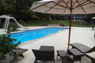 Inspiration for a coastal pool remodel in Grand Rapids