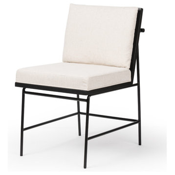 Crete Dining Chair, Savile Flax with Black Frame