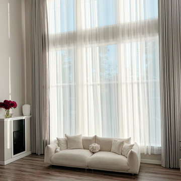 Modern Living Room Jovienne Soft-Touch Linen-Cotton Blend Curtain by FRESHINE