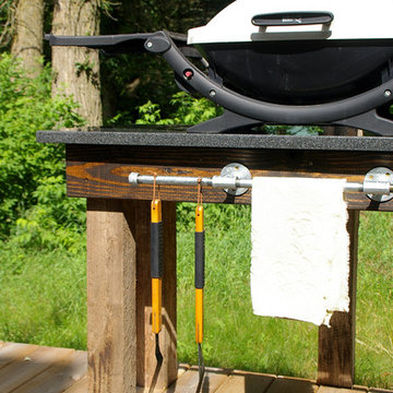 Grill Station – Tutorial build with granite and 4×4 posts