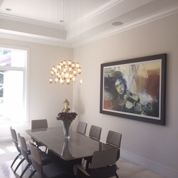 GREY GLASS MODERN DINING ROOM CHANDELIER, CANDLES by GALILEE LIGHTING