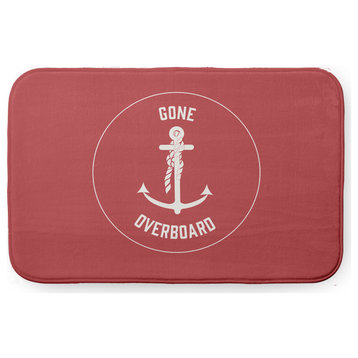 24" x 17" Gone Forever Overboard Bathmat, Ligonberry Red