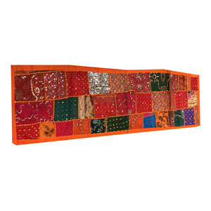 Mogul Interior - Orange Indian Patchwork Table Runner - Table Runners