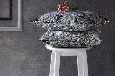 Paisley Black and White Cushions