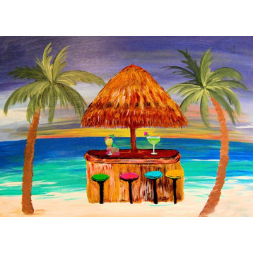 Tiki Beach Bar Door Floor Mat from My Art, 48" X 72"