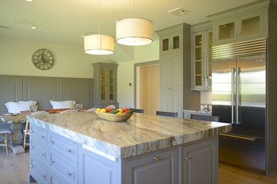 Example of a transitional kitchen design in Boston
