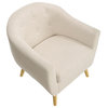 Rockwell Chair, Natural Wood, Cream Fabric