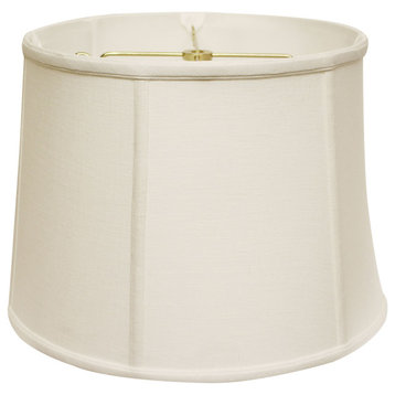 15" White Throwback Drum Linen Lampshade