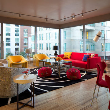 Colorful Modern Condo Living & Dining