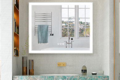 Eric Bathroom Vanity Mirror with White Frame