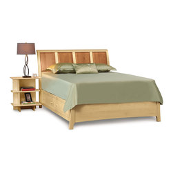 Sarah Cherry & Maple Sleigh Storage Bed - Panel Beds