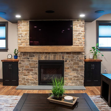 Black and Brown Cozy Basement