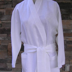Organic White Linen Spa Robes - Bathrobes