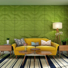 Three-dimensional wall panels for living room
