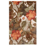 Jaipur Living - Jaipur Living Petal Pusher Handmade Floral Light Gray/Multicolor Area Rug, 12'x1 - This hand-tufted area rug delivers artistic charm with rich and moody hues. Watercolor blooms in green, brown, orange, and red create a large-scale design on the light gray backdrop, while the wool and viscose blend lends a sumptuous feel underfoot.