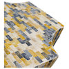 Tapered Accent Ottoman or Stool, Yellow/Blue