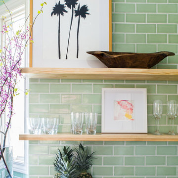 Serene Green 3x6 Kitchen Backsplash