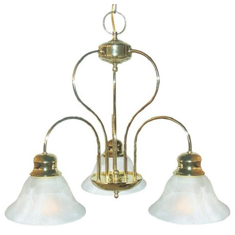 Basic 3-Light Mini Chandelier, Polished Brass