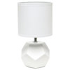 Simple Designs Round Prism Mini Table Lamp With Matching Fabric Shade