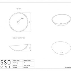 LUSSO STONE MILANO CARRARA FREESTANDING MARBLE BASIN 400 - Products