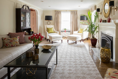 Living room - transitional living room idea in Boston