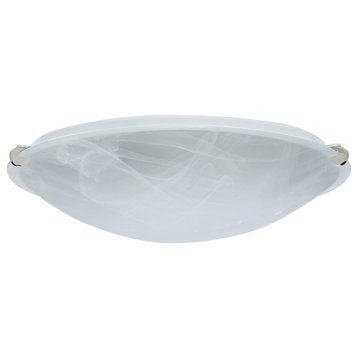 Trio 1-Light Ceiling Light, Polished Nickel, Marble Glass, LED