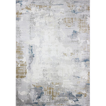 Bashian Haze Area Rug Ivory/Blue 7'9"x9'9"