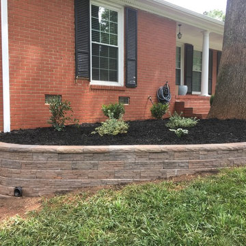 Front Yard Landscaping with Retaining Wall