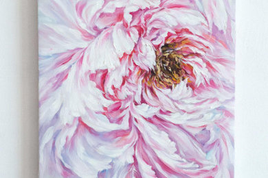 Oil Painting Pink Peony original on canvas