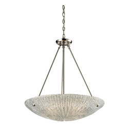 Elk Lighting - Elk Lighting Luminese Satin Nickel Four-Light 24'' Wide Pendant - Pendant Lighting