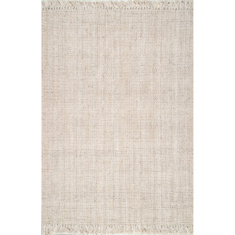 Nuloom Hand Woven Maui Chunky Loop Rug, Off White 6'x9'