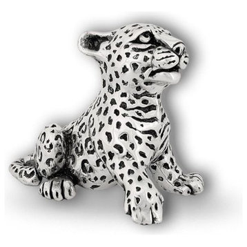 Silver Leopard Cub Sculpture A69