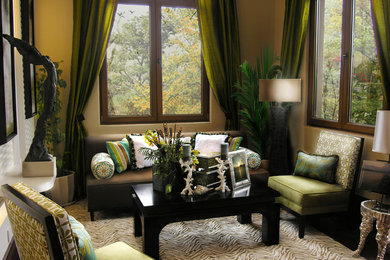 Island style living room photo in San Diego
