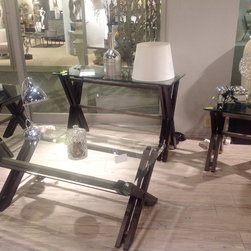 4 Pc Glass Living Room Table Set - Coffee Table Sets