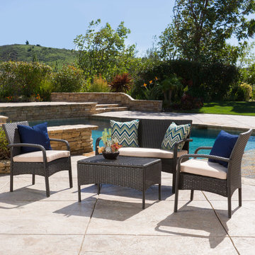4 Piece Wicker Chat Set