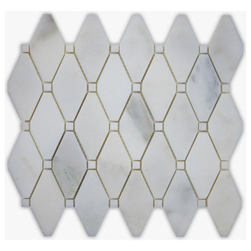 Calacatta Honed Long Octagon Marble Mosaic