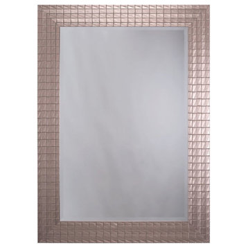 Yosemite Home Decor Large Rectangle Plastic Casual Mirror in Pewter