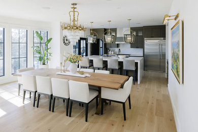 Example of a transitional dining room design in Vancouver