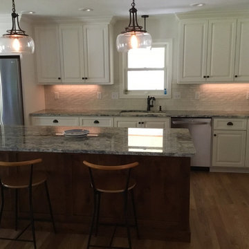 Off White and Knotty Alder Kitchen