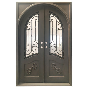 64"x96" Exterior Wrought Iron Door With Low-E Double Glass