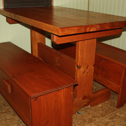 Rustic Dining Table and Benches - Dining Tables